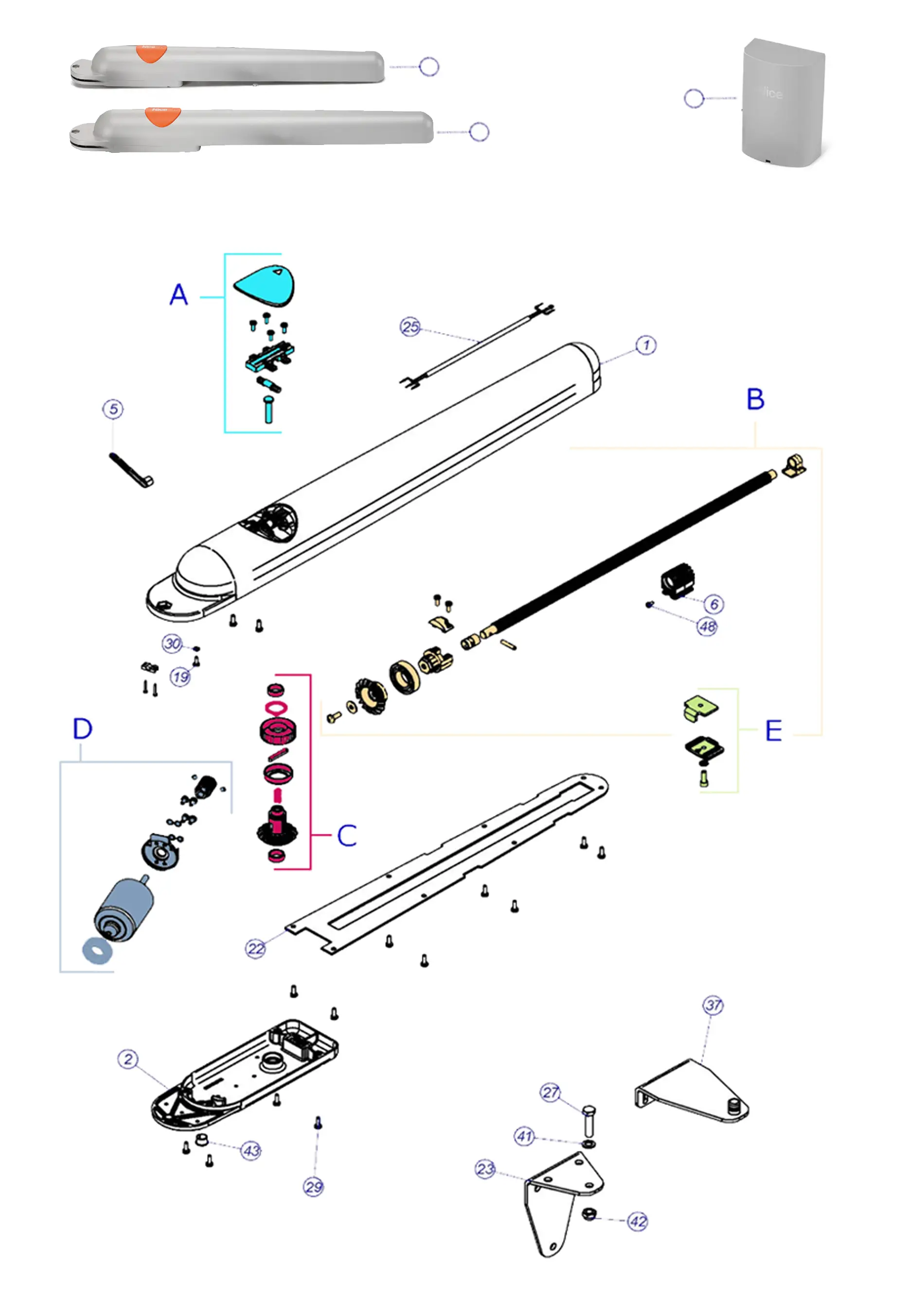 Pièces de rechange, schéma de l'entraînement 
