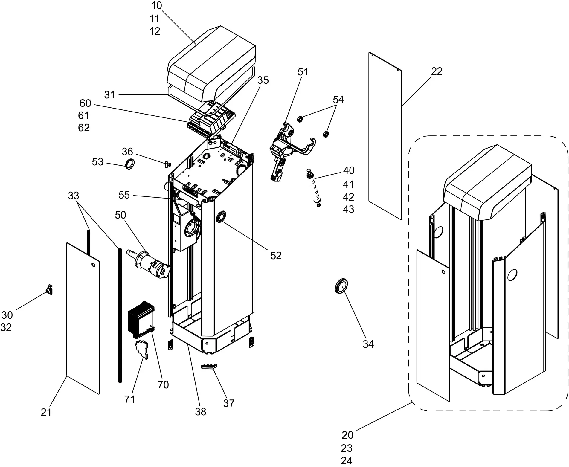 Service parts ACPL Access Pro-L Housing and Mechanic