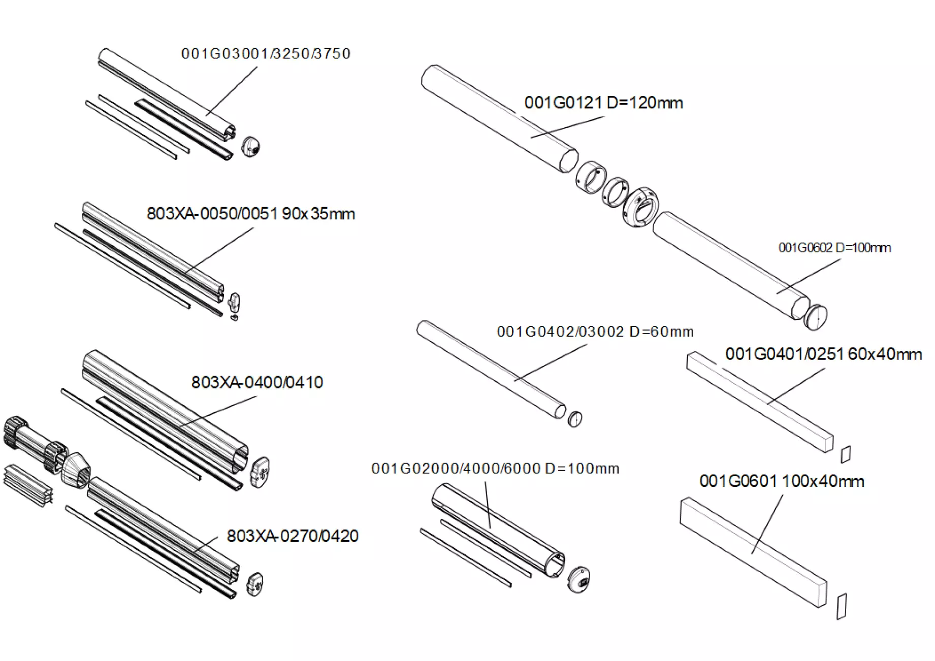 Service parts Came barrier accessories
