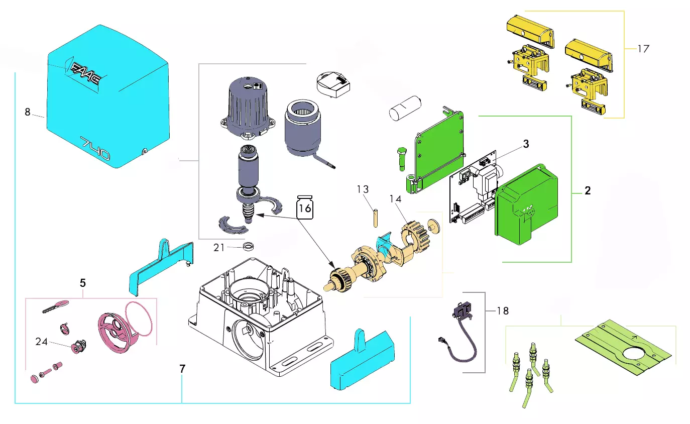 Service parts Faac 740 230V