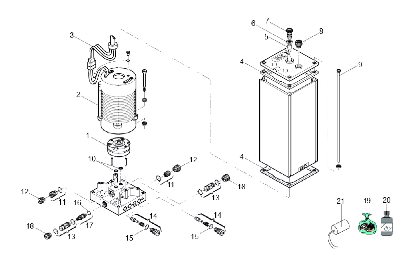 Service parts Faac 760 CBAC Hydraulic unit
