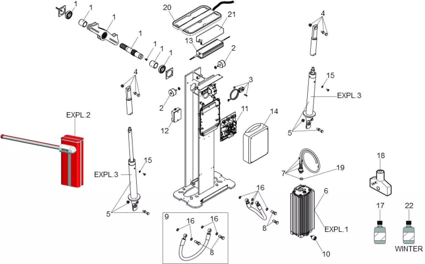 Service parts Faac B680H 115V UL/CSA
