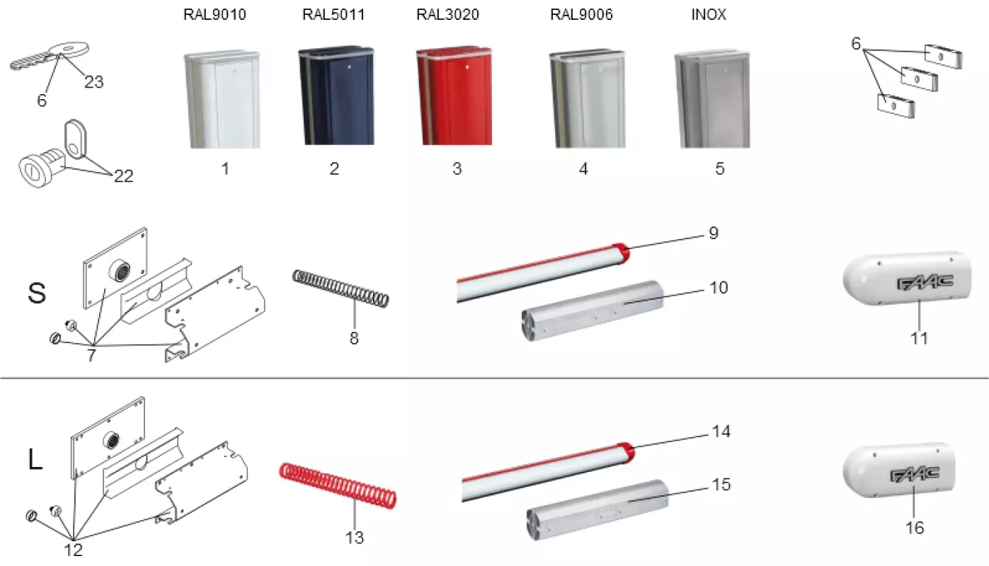 Service parts Faac B680H Barrier bonnet