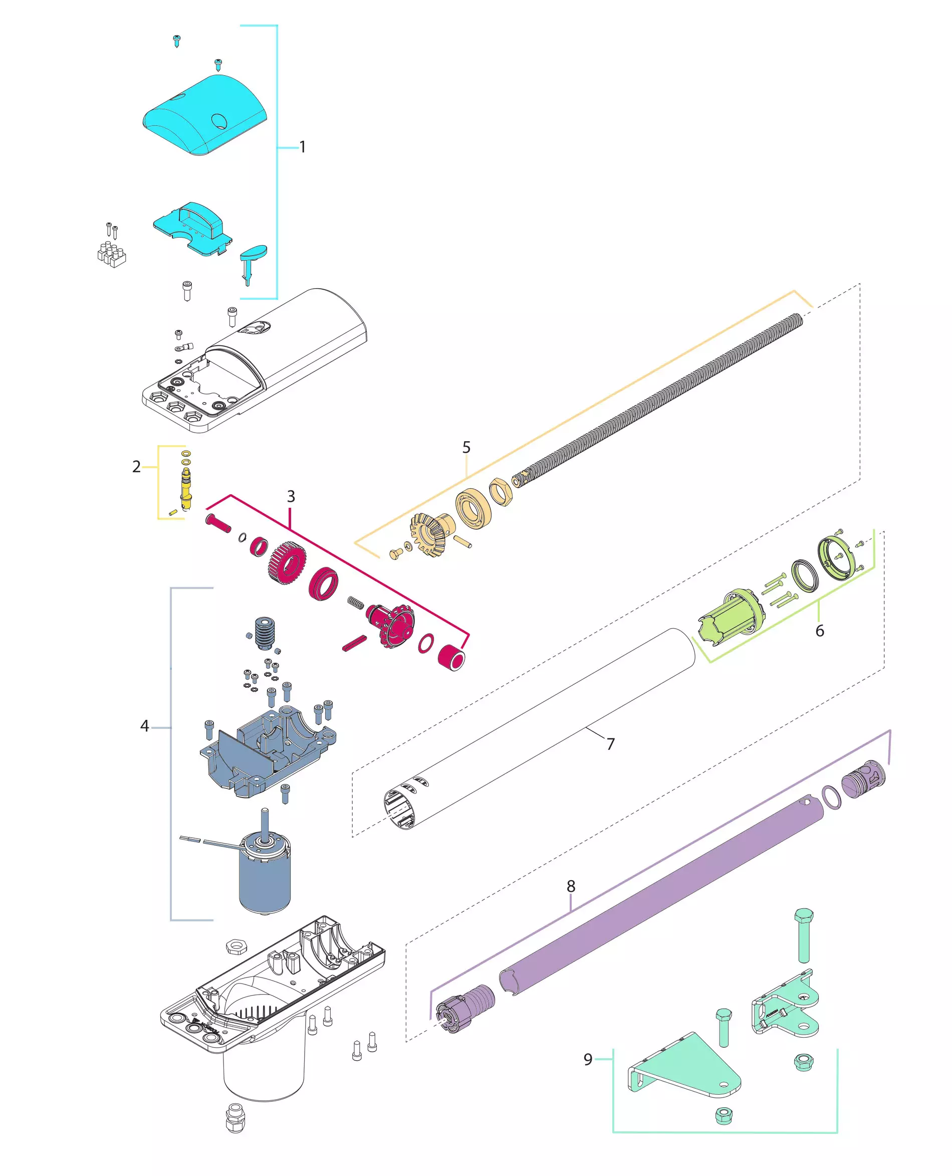Service parts KINGgates Linear 24V 500 (after modernization)