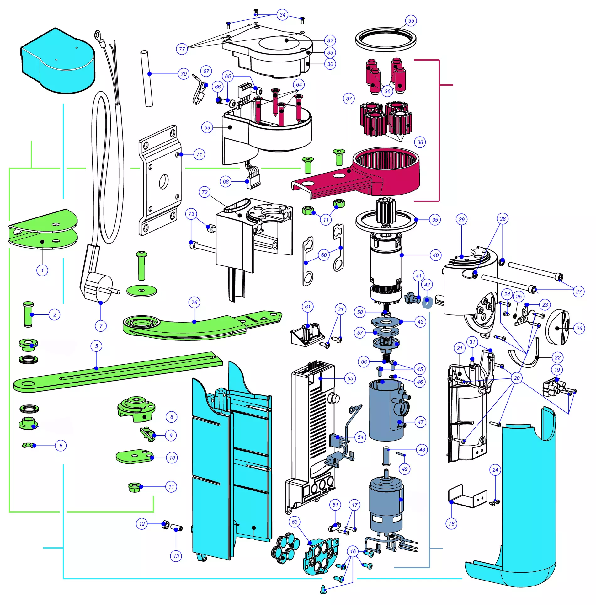 Service parts Mhouse WT