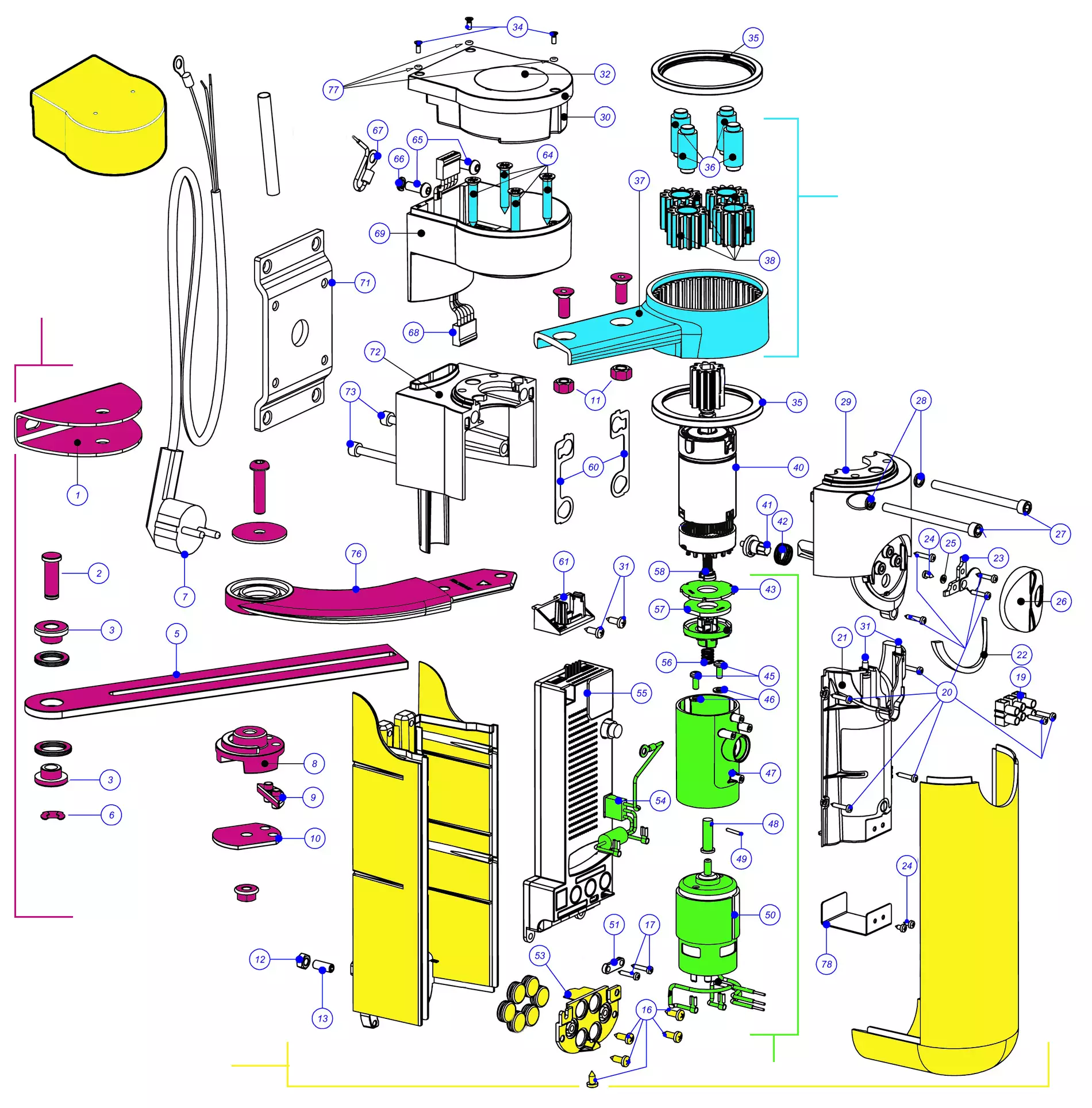 Service parts Mhouse WT2S