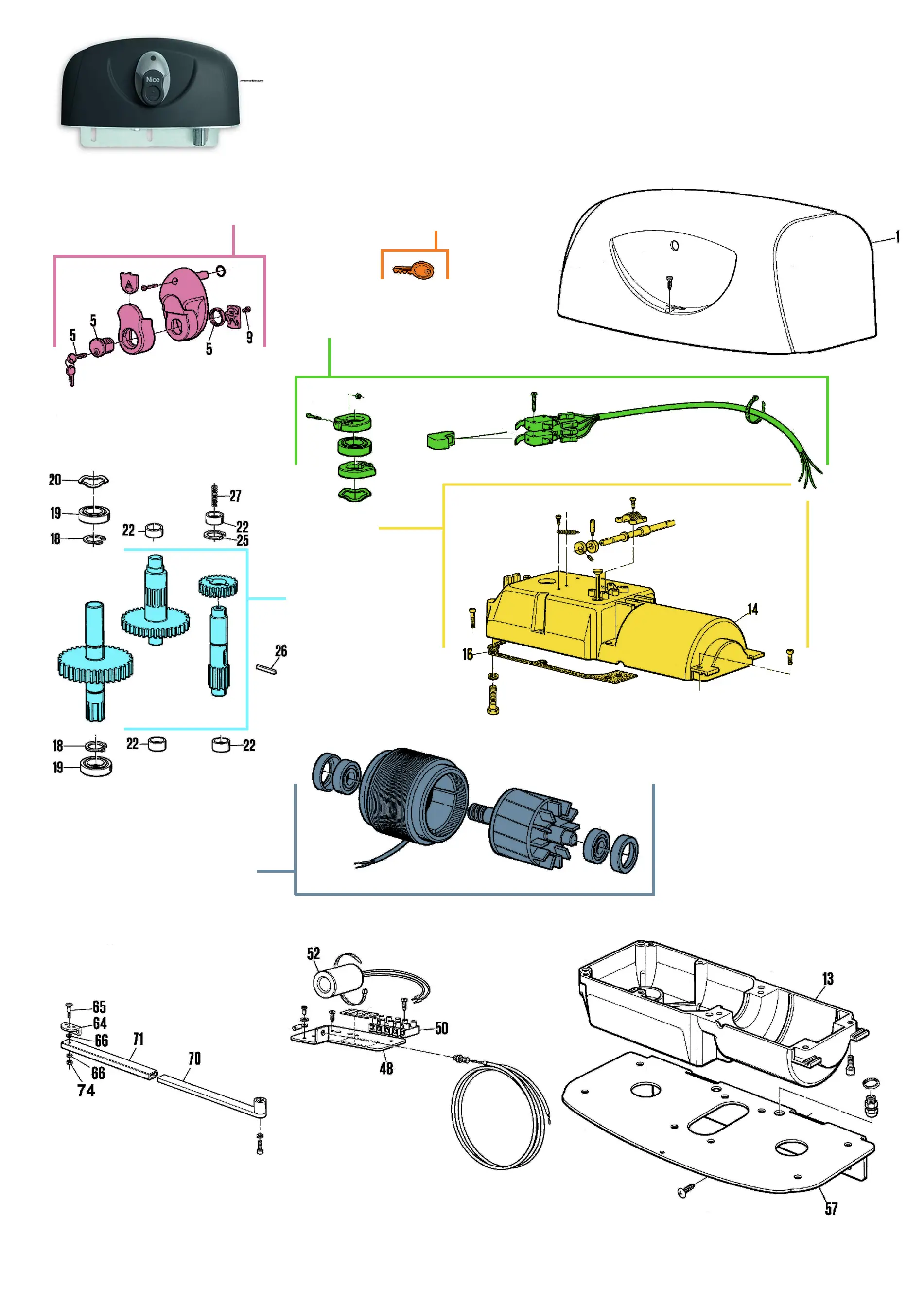 Service parts Nice Hyppo 7100 (HY7100)