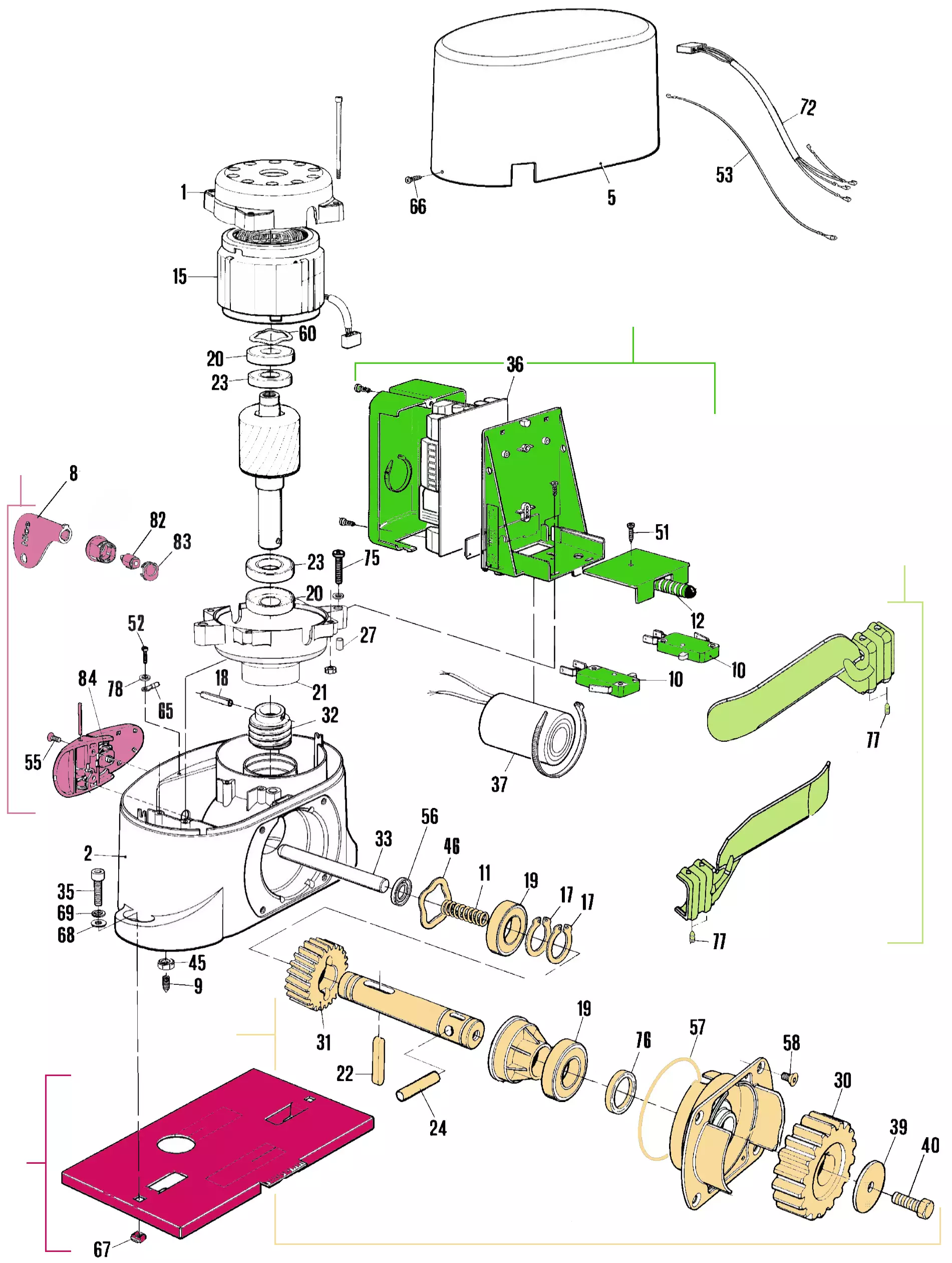 Service parts Nice Robo 500 (RO500KCE)