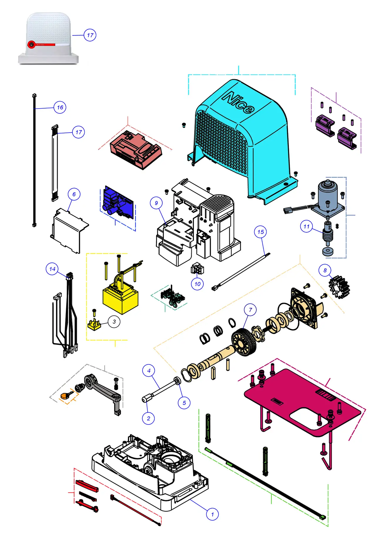 Service parts Nice ROBUS 600HS (RBS600HS)
