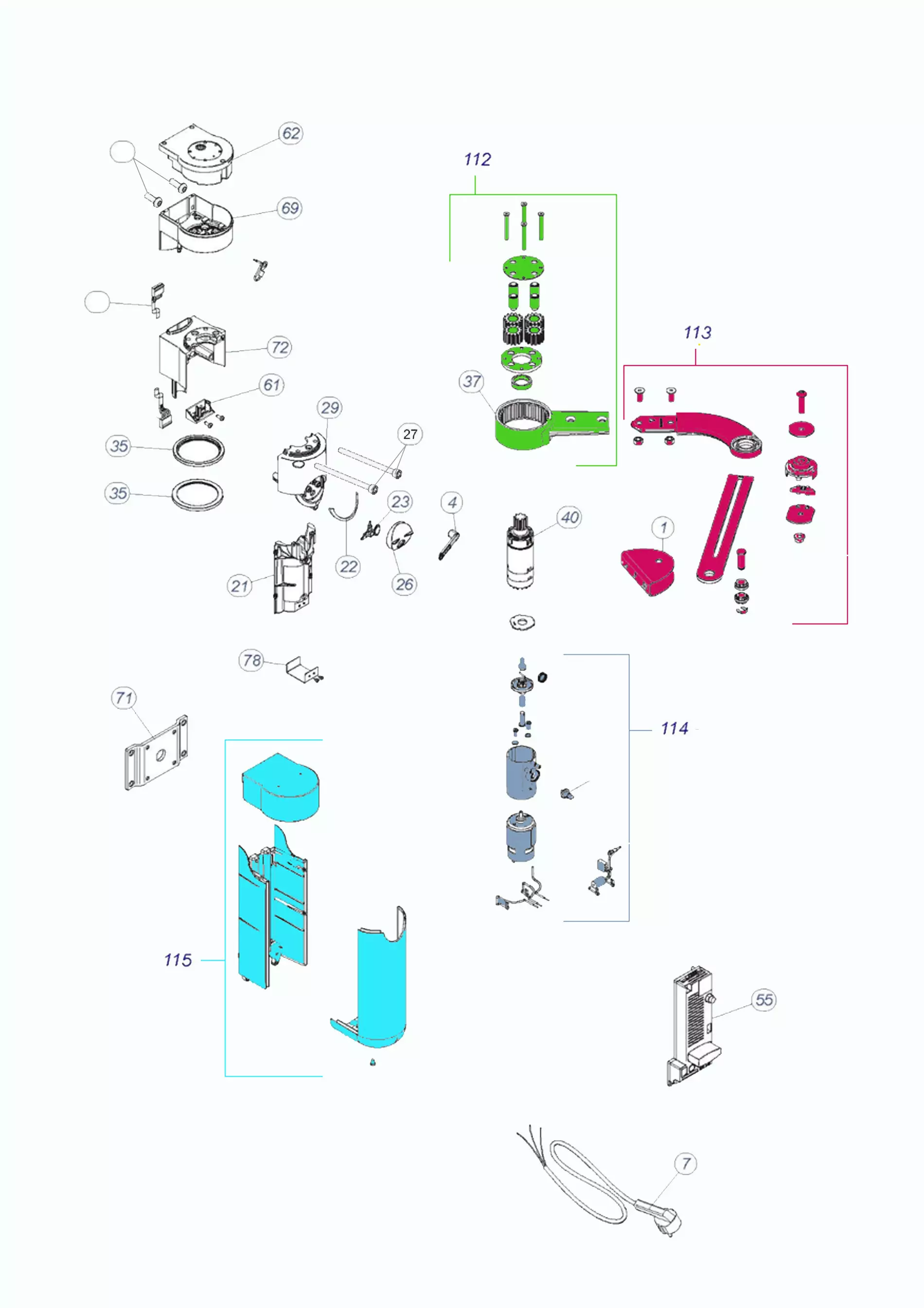 Service parts NiceHome Alto 100