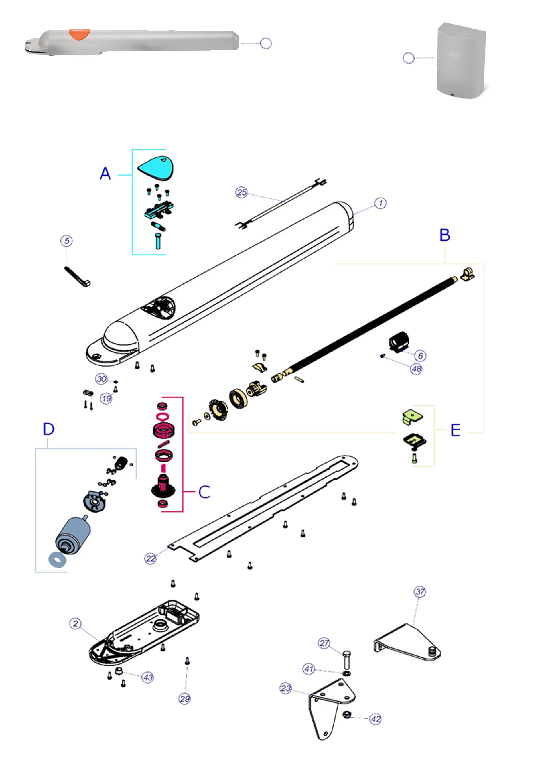 Service parts NiceHome Aria 400