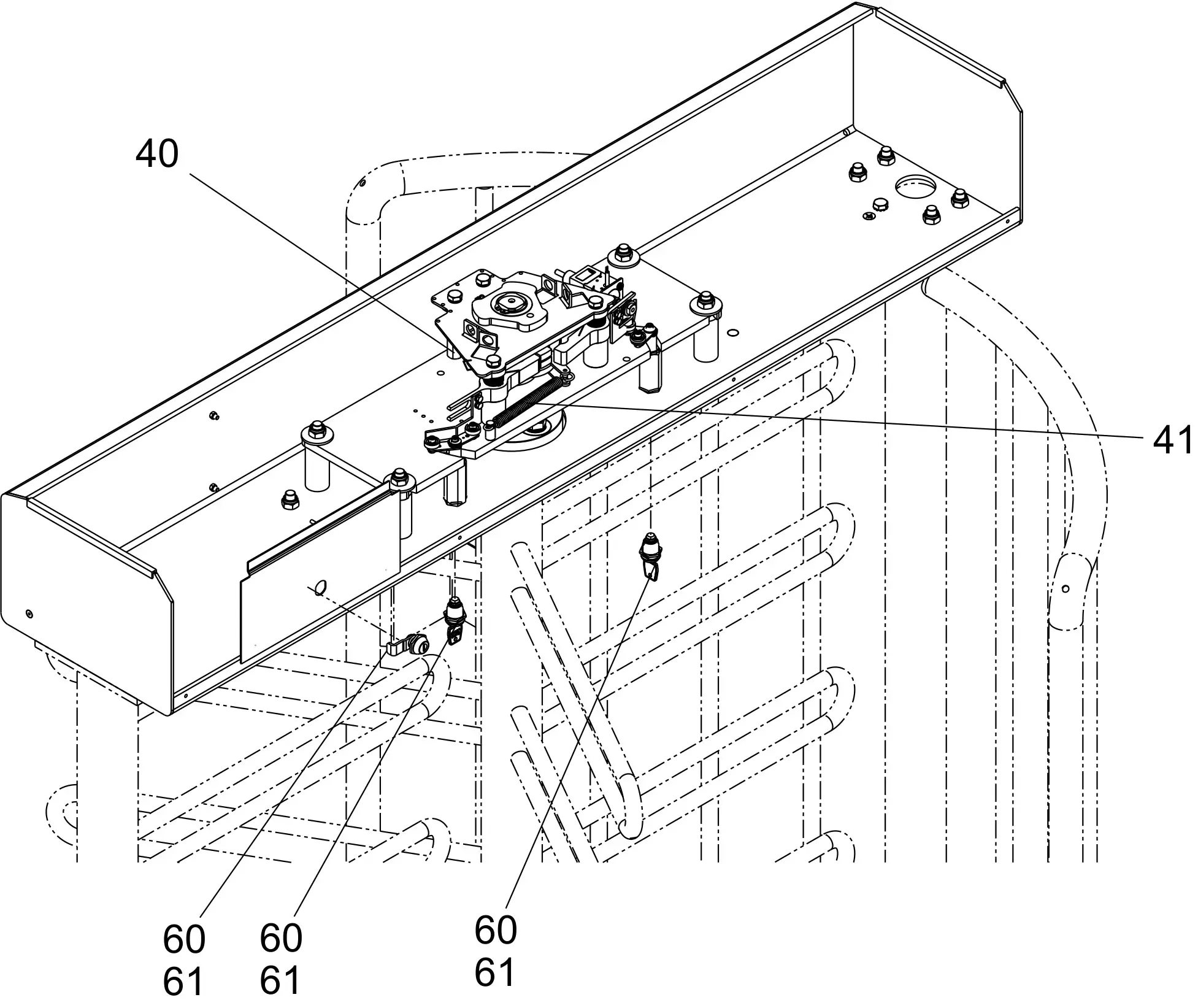 Service parts support beam