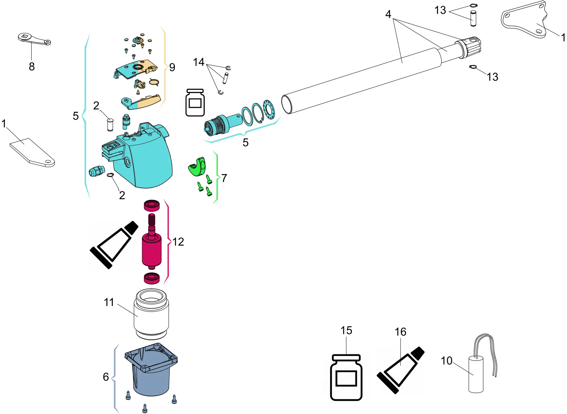 Serviceteile, Schema zum Fahren 