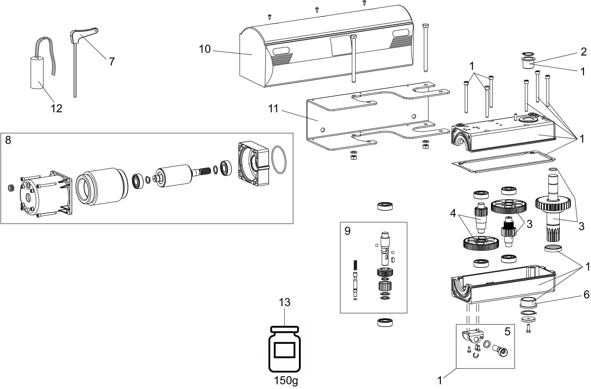 Serviceteile, Schema zum Fahren 