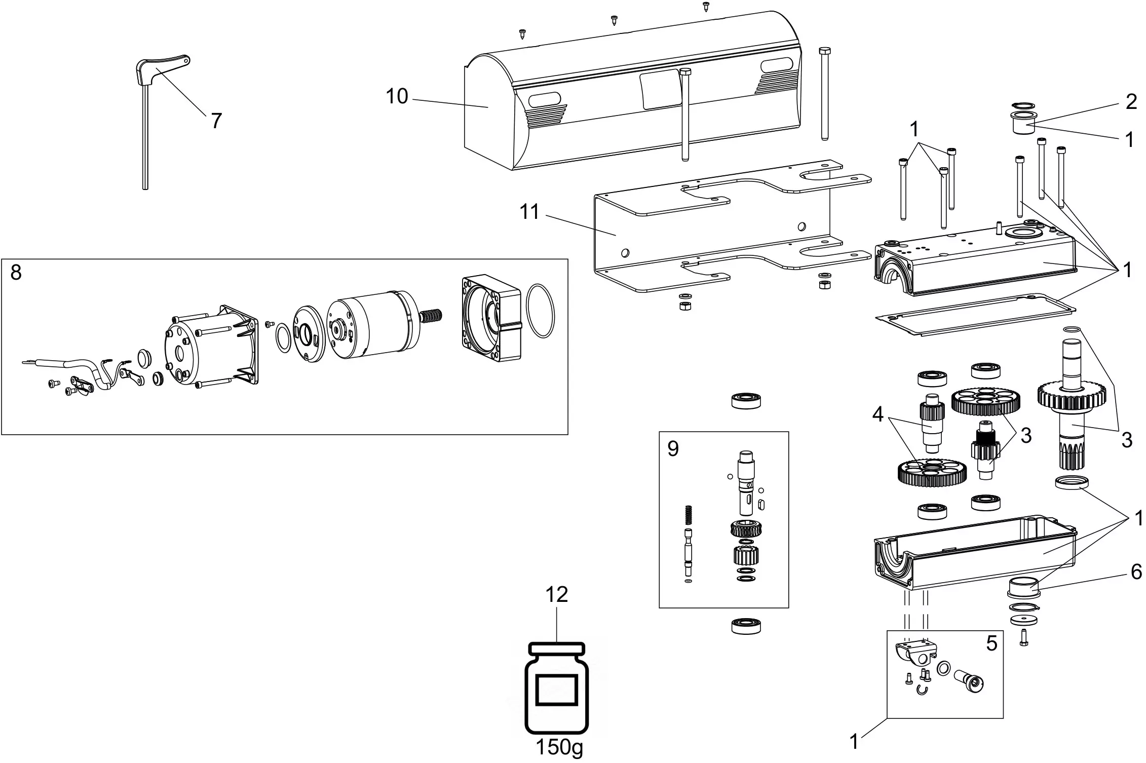 Serviceteile, Schema zum Fahren 