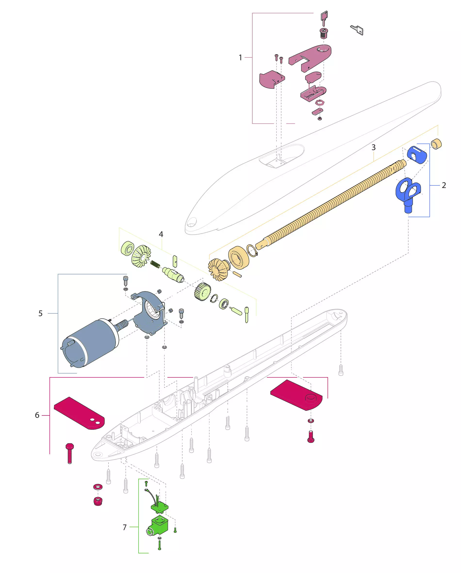 Serviceteile, Schema zum Fahren 