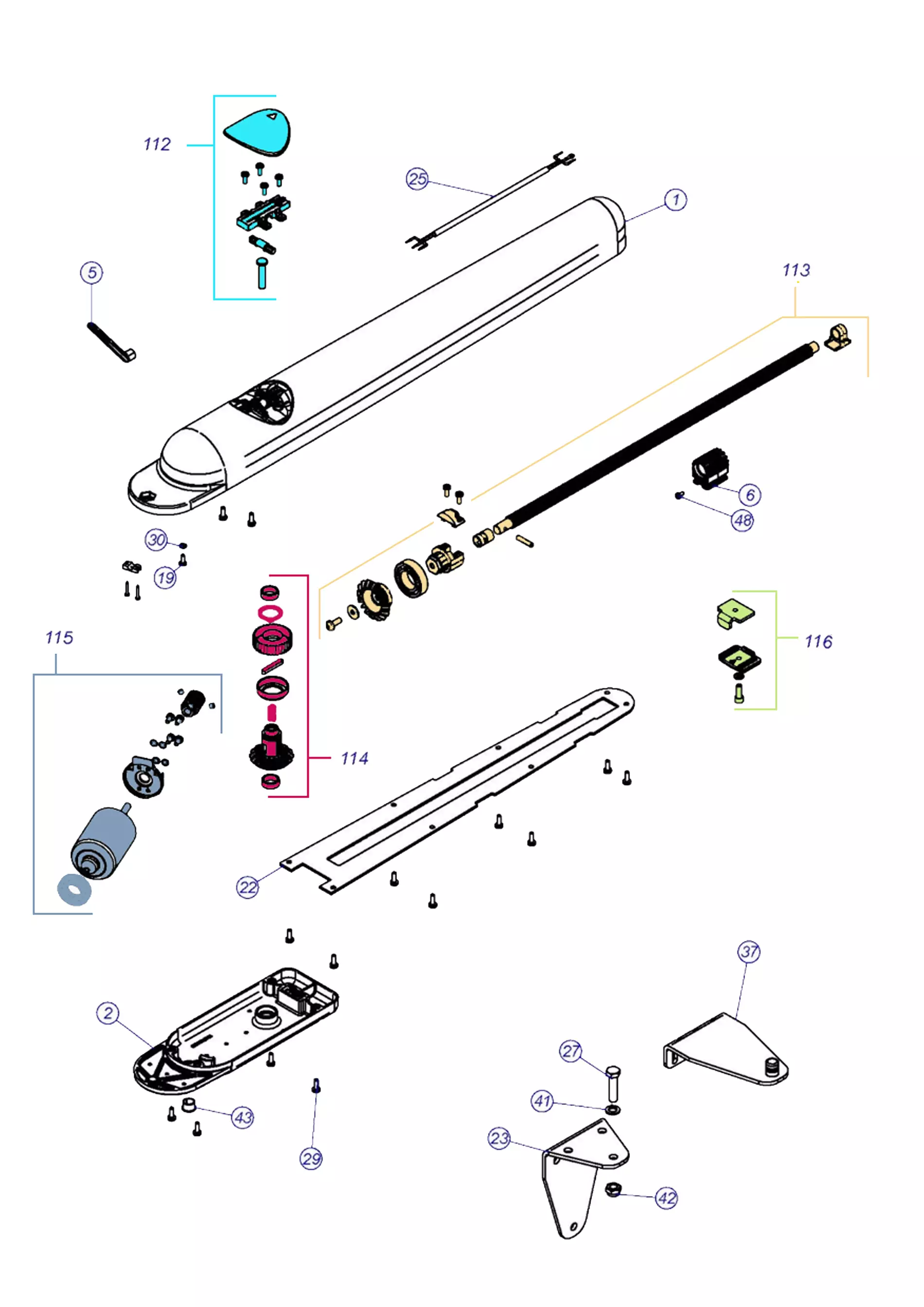 Serviceteile, Schema zum Fahren 