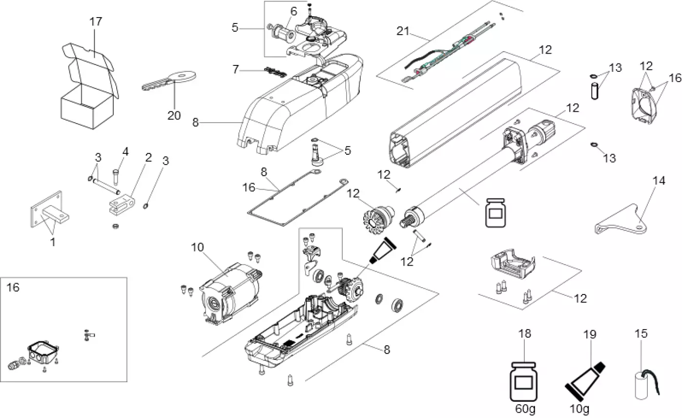 Serviceteile, Schema zum Fahren 