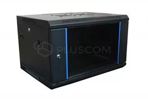 Szafa RACK 19'' 6U 450mm czarna z drzwiami szklanymi