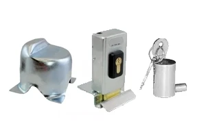Gate stops and locks